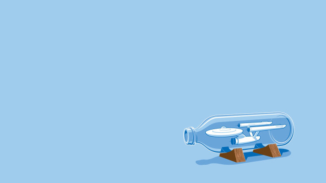 Bottle plane inside minimalist stilllife free wallpaper for desktop - medium preview image