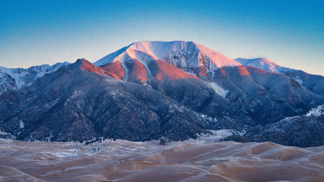 Mountain range snowy peaks blue #3 free wallpaper for desktop - medium preview image