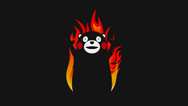 Black bear flames face eyes free wallpaper for desktop - medium preview image
