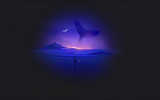 Whale tail purple sky magic free wallpaper for desktop - medium preview image