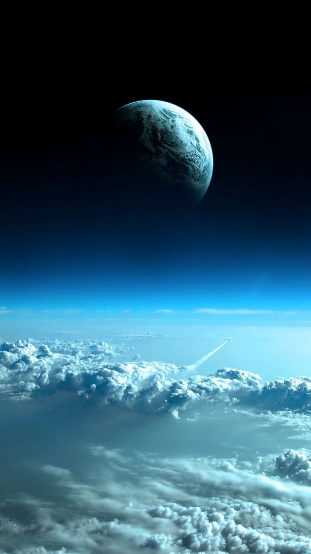 Earth view space shuttle clouds #3 free wallpaper for mobile - medium preview image