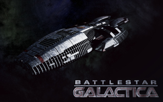 Spaceship flying air battlestar galactica free wallpaper for desktop - medium preview image