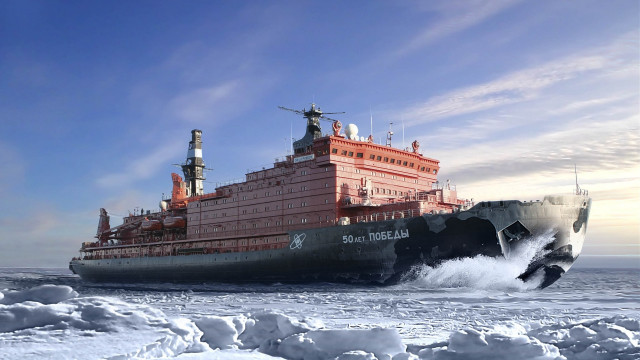 Large boat ocean ice clouds free wallpaper for desktop - medium preview image