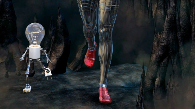 Robot woods lightbulb redshoe firth free wallpaper for desktop - medium preview image