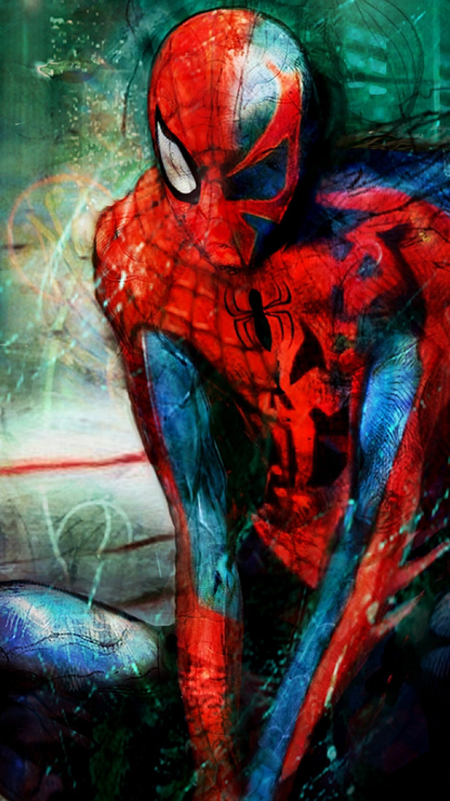 Spider man sitting bed fish free wallpaper for mobile - medium preview image