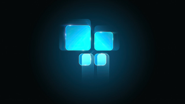 Blue square three smaller squares free wallpaper for desktop - medium preview image
