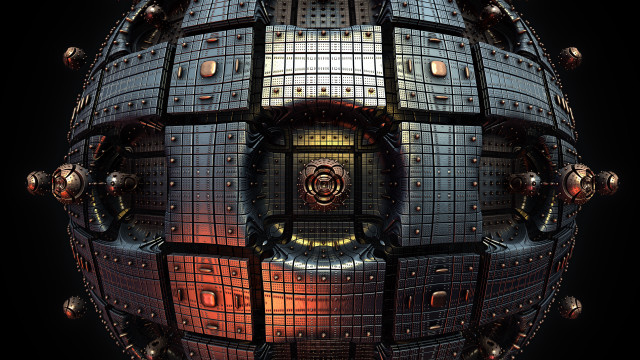 Futuristic sphere metal red light free wallpaper for desktop - medium preview image