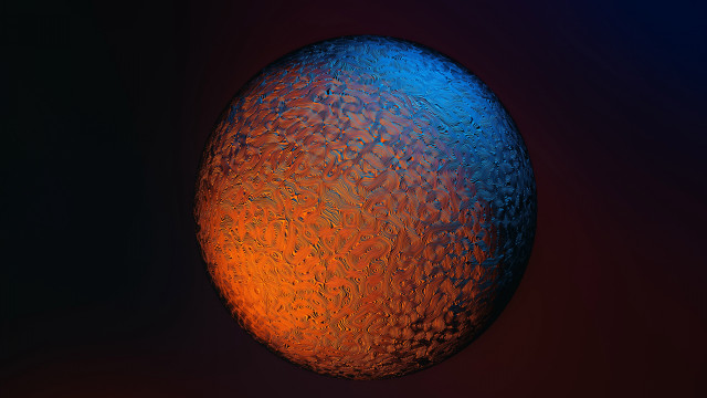 Blue orange mandelbrot planet moon free wallpaper for desktop - medium preview image