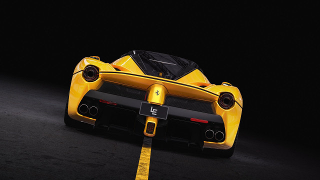 Yellow sports car 3d render free wallpaper for desktop - medium preview image