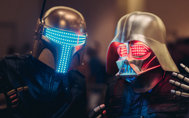 Helmet lights mask cyberpunk antipodeans free wallpaper for desktop - medium preview image