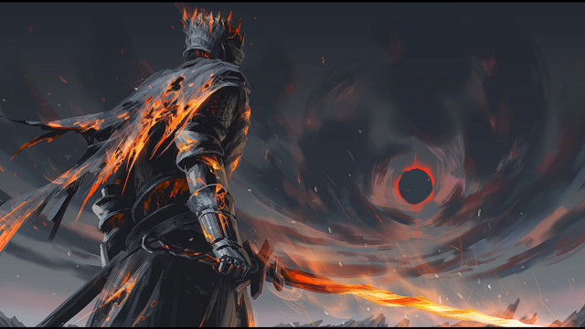 Fire armor sword embers glowing #2 free wallpaper for desktop - medium preview image
