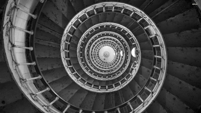 Spiral staircase skylight circular window free wallpaper for desktop - medium preview image