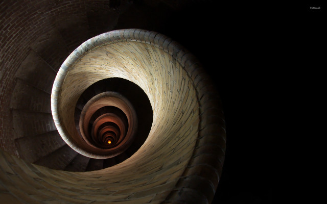 Spiral staircase light dark background free wallpaper for desktop - medium preview image