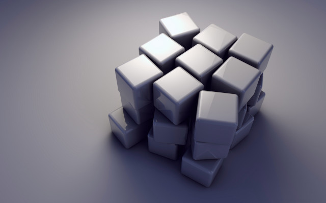 White cubes table isometric ambient free wallpaper for desktop - medium preview image