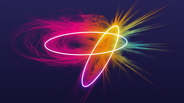 Colorful ring neon pink reflection free wallpaper for desktop - medium preview image