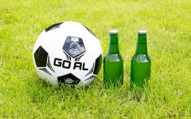 Soccer ball beer bottles goal free wallpaper for desktop - medium preview image