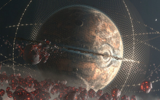 Large object space city moon free wallpaper for desktop - medium preview image