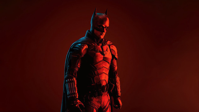 Batman armor glowing eyes red free wallpaper for desktop - medium preview image
