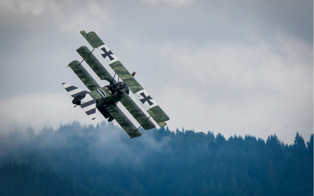 Plane trees mountains fog artsdieselpunk free wallpaper for desktop - medium preview image