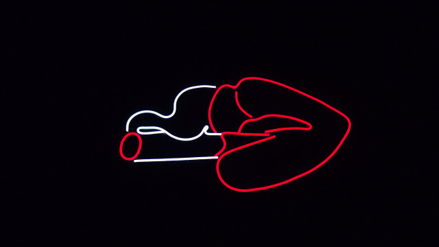 Neon woman smoking dark red free wallpaper for desktop - medium preview image