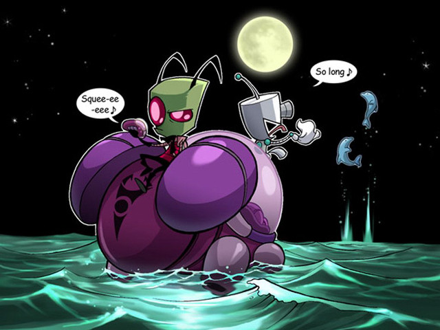 Cartoon character floating water cat free wallpaper for desktop - medium preview image