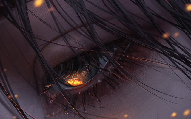 Woman eye embers fire sunset free wallpaper for desktop - medium preview image