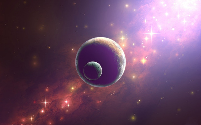 Purple astronaut space stars matte free wallpaper for desktop - medium preview image