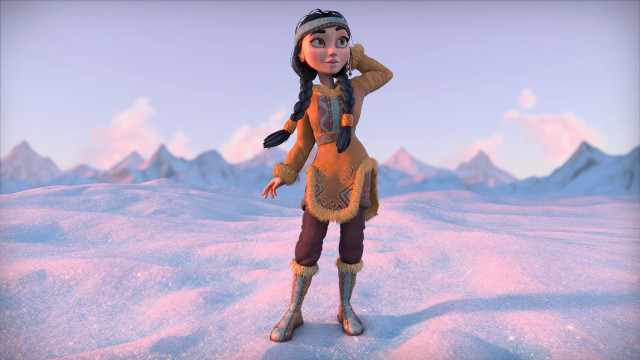 Cartoon snowy harbor booted braid free wallpaper for desktop - medium preview image