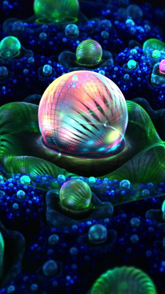 Colorful balloon water lilies bubbles free wallpaper for mobile - medium preview image