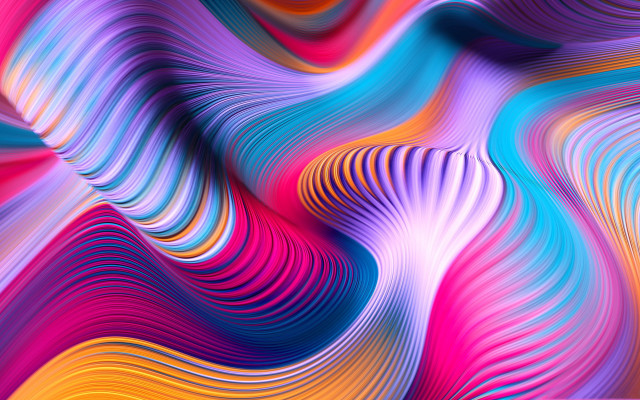Colorful abstract wavy lines curves #3 free wallpaper for desktop - medium preview image