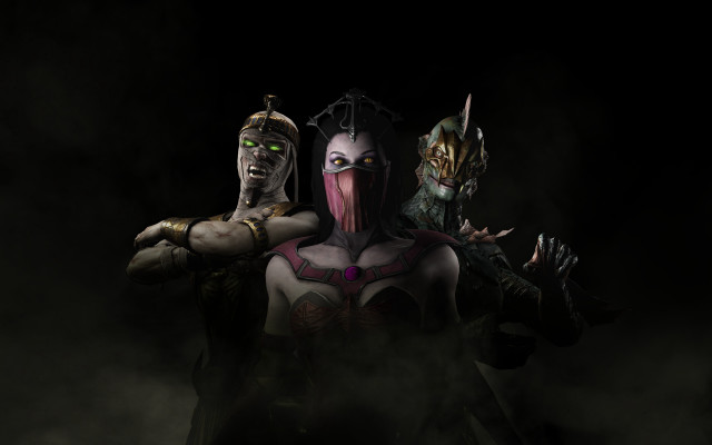 Masked figures smoke dark armor free wallpaper for desktop - medium preview image