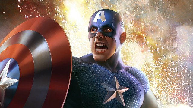 Captain america explosion shield star free wallpaper for desktop - medium preview image