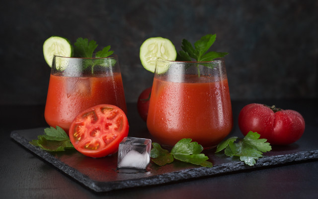 Tomato juice glasses cucumbers mint free wallpaper for desktop - medium preview image