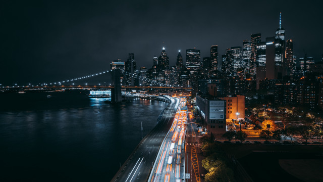City skyline bridge river night #6 free wallpaper for desktop - medium preview image
