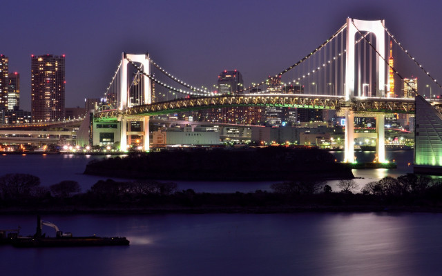 Bridge river city night lights #8 free wallpaper for desktop - medium preview image