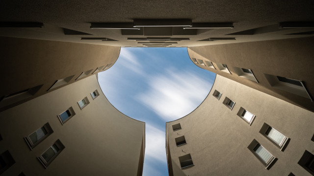 Building perspective constructivism sky clouds free wallpaper for desktop - medium preview image