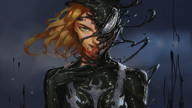 Woman spider mask black bodysuit free wallpaper for desktop - medium preview image