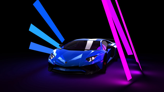 Blue sports car purple blue free wallpaper for desktop - medium preview image