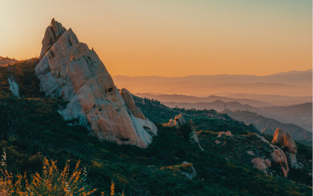 Mountain forest sunset river horizon free wallpaper for desktop - medium preview image