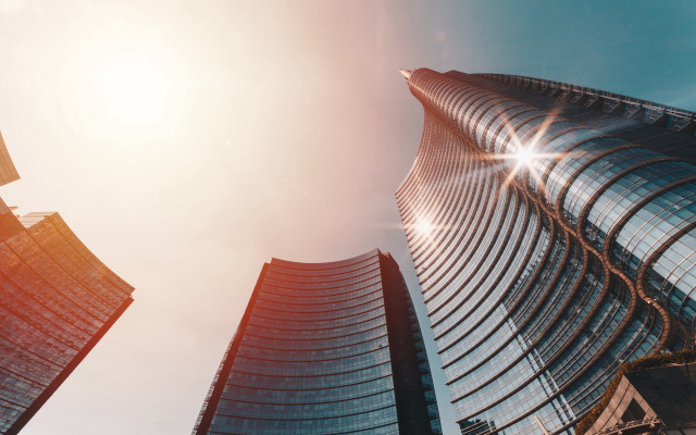 Tall building skyline architecture bridge free wallpaper for desktop - medium preview image