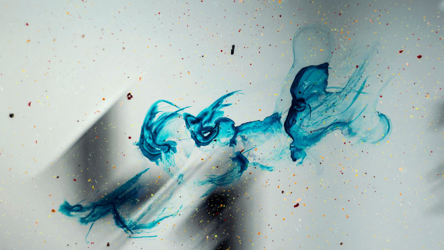 Blue liquid glowing starry sky free wallpaper for desktop - medium preview image