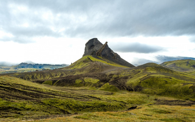 Mountain grassy field cloudy sky #2 free wallpaper for desktop - medium preview image