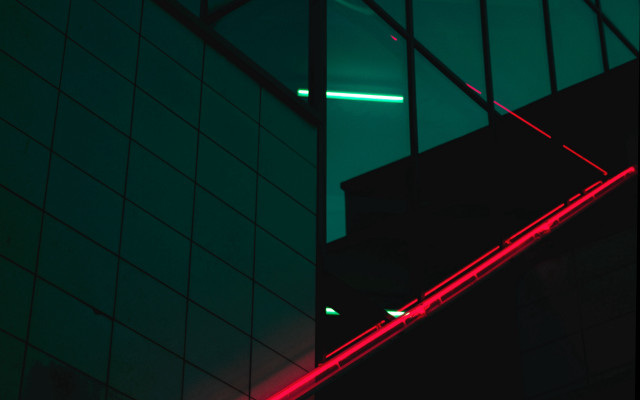 Red green neon cyberpunk checkered free wallpaper for desktop - medium preview image