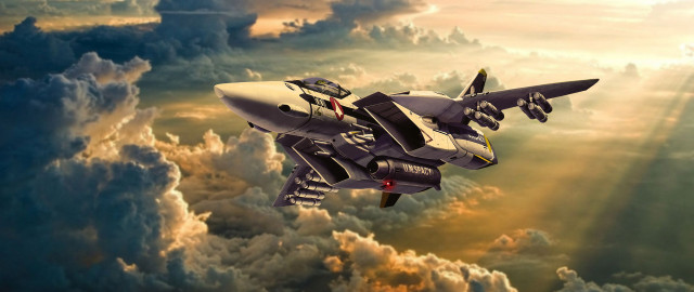 Fighter jet clouds sunset explosion free wallpaper for desktop - medium preview image