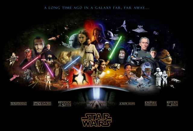 Star wars movie poster characters free wallpaper for desktop - medium preview image