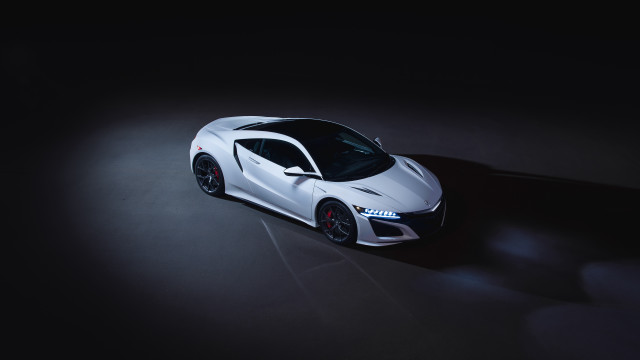 White sports car dark spotlight free wallpaper for desktop - medium preview image