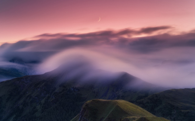 Mountain cloud plane misty sky free wallpaper for desktop - medium preview image