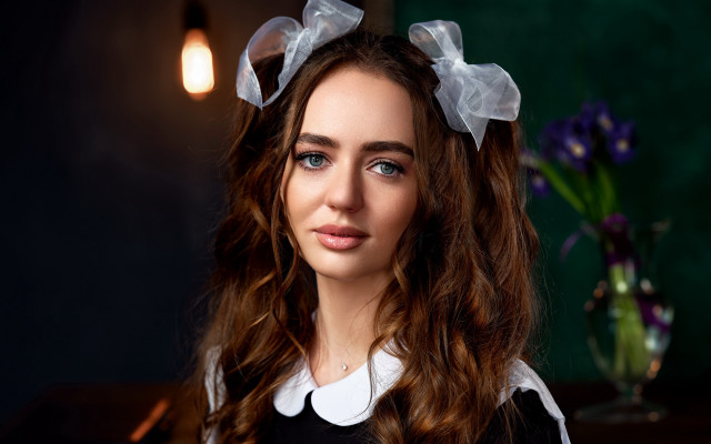 Elina karimova bow long hair free wallpaper for desktop - medium preview image