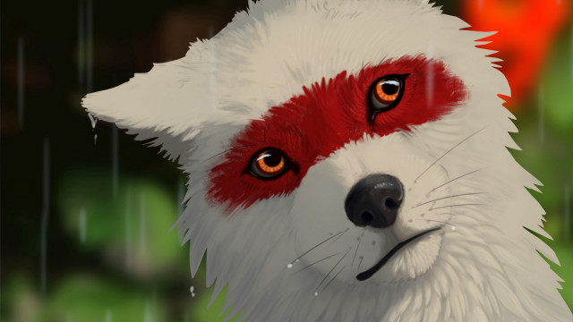 Dog red eyes white fur free wallpaper for desktop - medium preview image