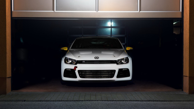 White car garage lights hood free wallpaper for desktop - medium preview image